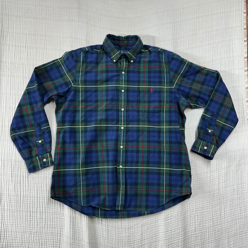Polo Ralph Lauren Plaid Oxford Classic Fit Button-Down Shirt Pocket Red Pony XL